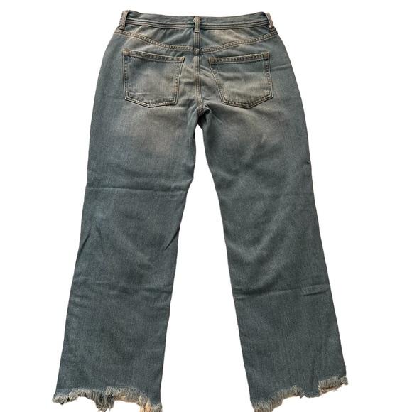 NWT FP Mid-Rise Straight Ripped Distressed Denim Jeans | Light Denim | Size 27 - Picture 2 of 6
